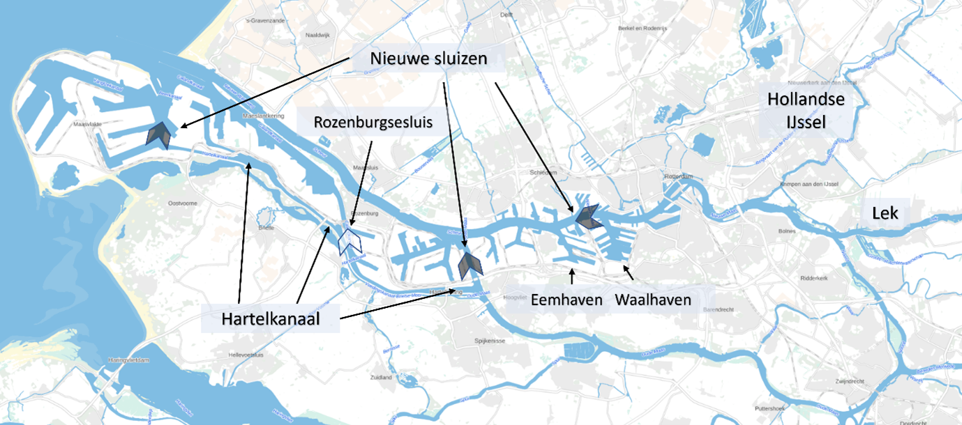 overzicht met Hartelkanaal