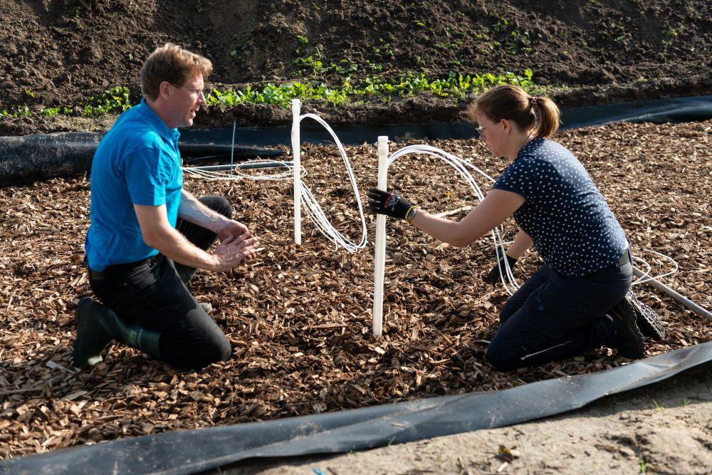 Aanleg bioreactor met houtsnippers