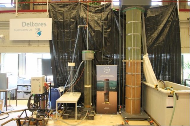 Testopstelling stillere instalatiemethode offshore wind monopiles