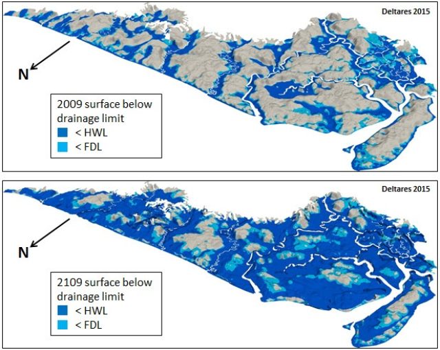 flood risk Rajang Delta peatlands, Sarawak, Malaysia